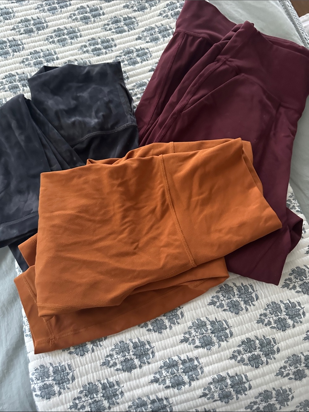 lululemon athletica Leggings Trio - Rust, Burgundy & Charcoal